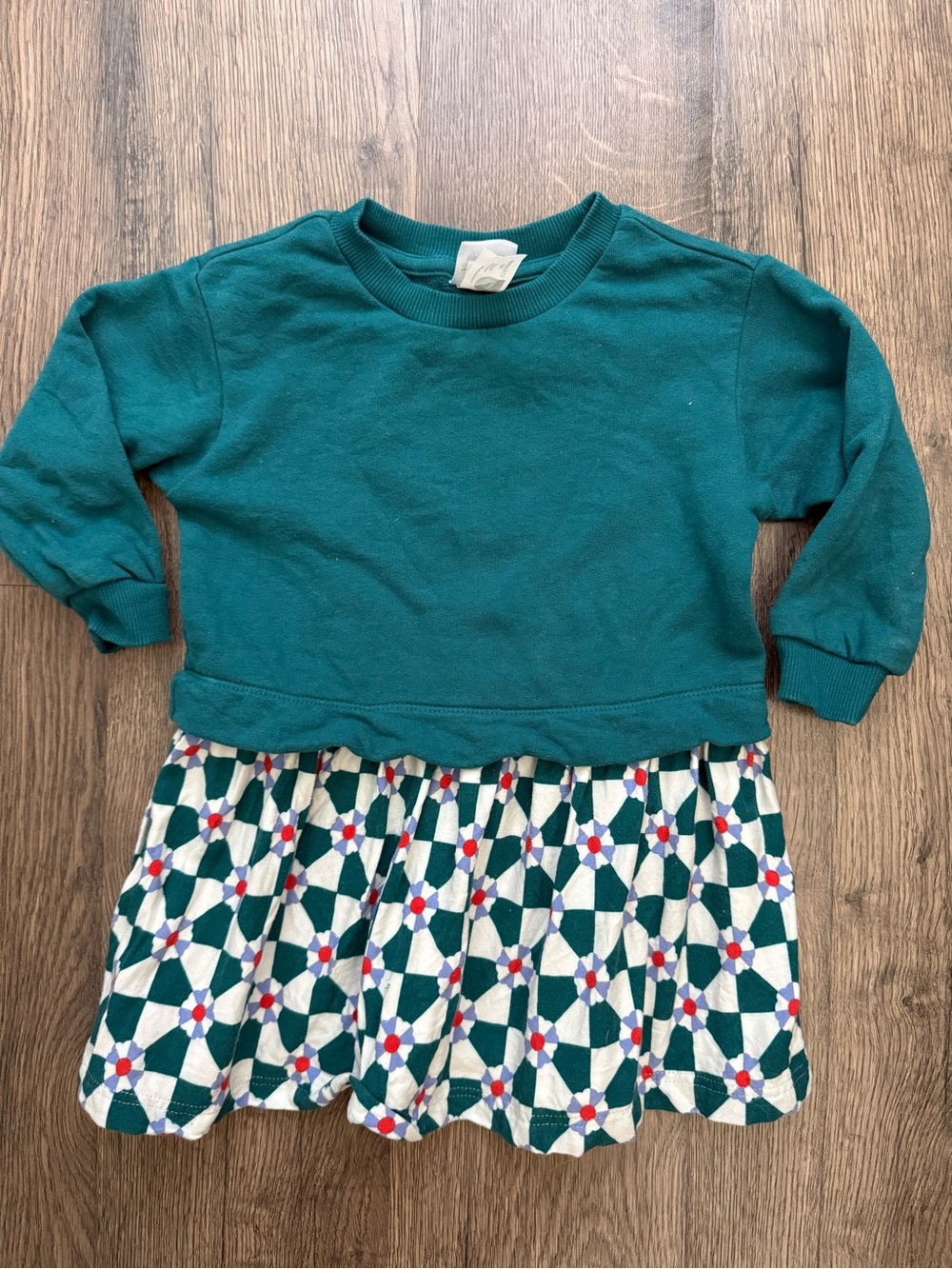 Hanna Andersson Little Girls Sweatshirt Mixie Peppermint Swirl Dress Size 2T